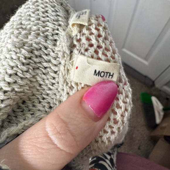 MOTH ANTHROPOLOGIE Draw The Eye Patchwork Mixed Media Vest Size S/M Ramie - Picture 5 of 9